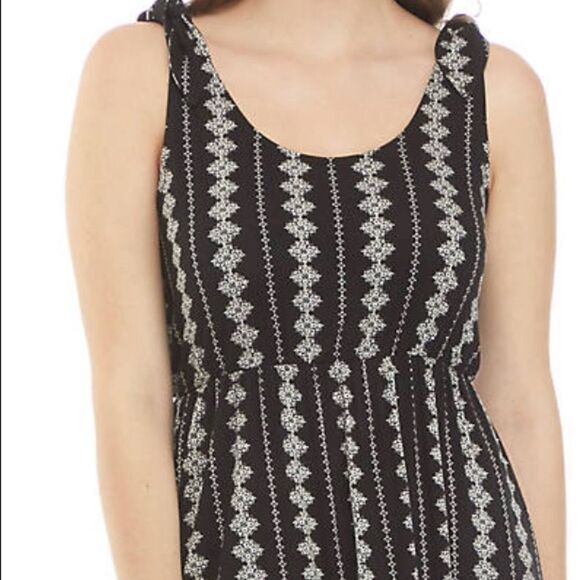 NWT As U Wish Junior’s Tank Tie Shoulder Printed Dress - Picture 3 of 5
